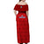 Haiti Football Off Shoulder Maxi Dress Les Grenadieres 2023 World Cup Red Version - Wonder Print Shop