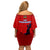 Haiti Football Off Shoulder Short Dress Les Grenadieres 2023 World Cup Red Version - Wonder Print Shop