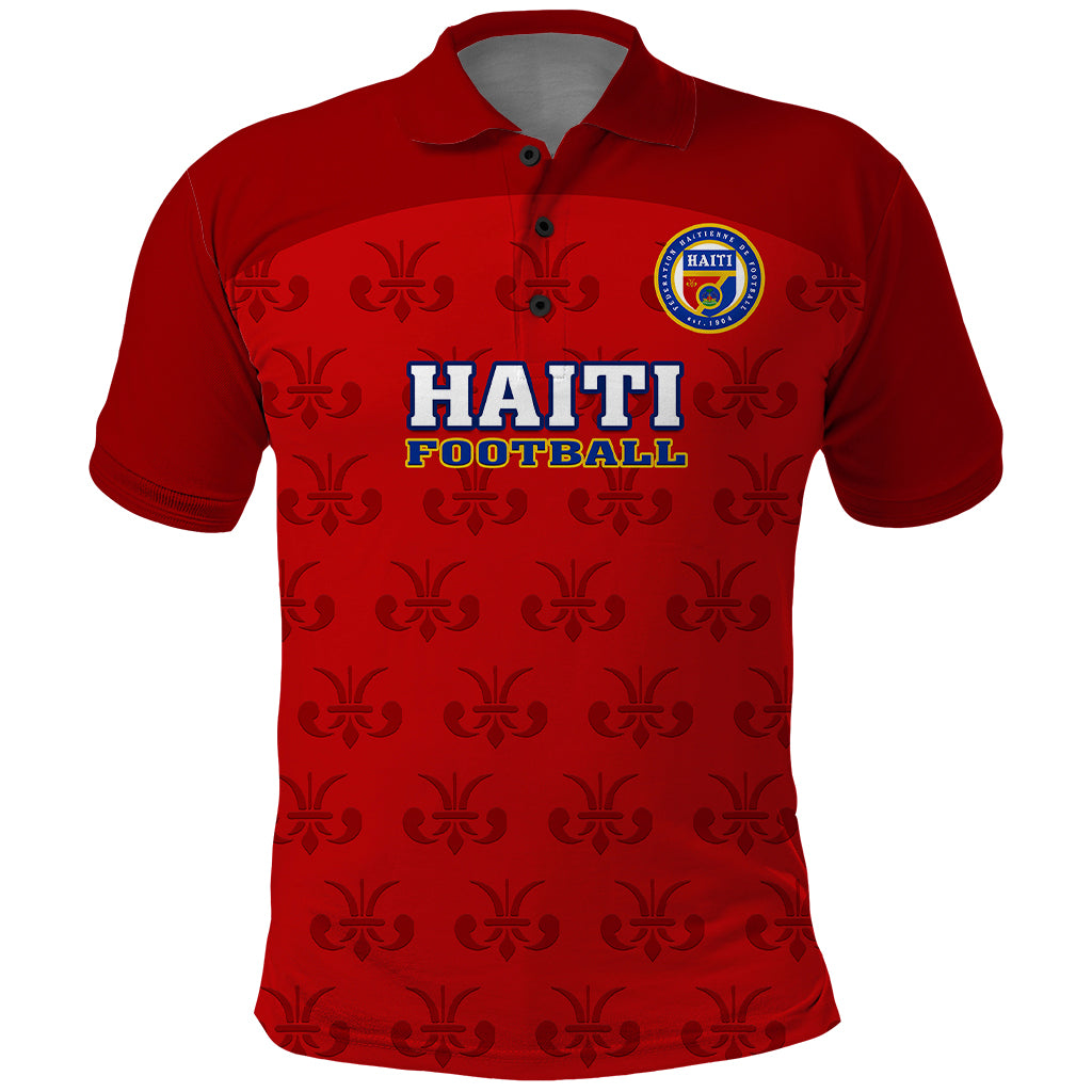 Haiti Football Polo Shirt Les Grenadieres 2023 World Cup Red Version - Wonder Print Shop