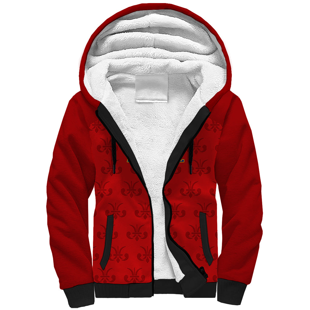 Haiti Football Sherpa Hoodie Les Grenadieres 2023 World Cup Red Version - Wonder Print Shop
