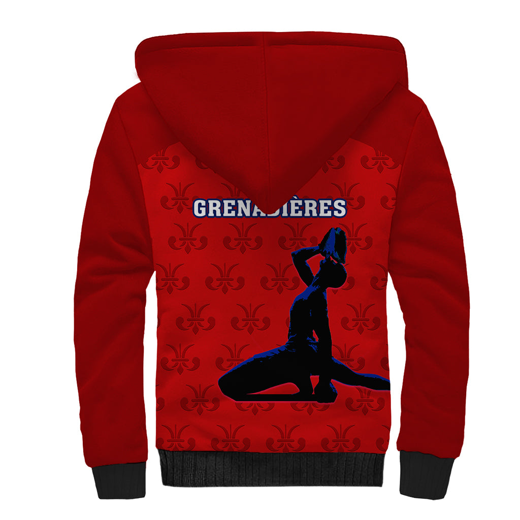 Haiti Football Sherpa Hoodie Les Grenadieres 2023 World Cup Red Version - Wonder Print Shop