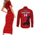 Custom Haiti Football Couples Matching Short Sleeve Bodycon Dress and Long Sleeve Button Shirts Les Grenadieres 2023 World Cup Red Version - Wonder Print Shop