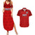 Custom Haiti Football Couples Matching Summer Maxi Dress and Hawaiian Shirt Les Grenadieres 2023 World Cup Red Version - Wonder Print Shop