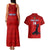 Custom Haiti Football Couples Matching Tank Maxi Dress And Hawaiian Shirt Les Grenadieres 2023 World Cup Red Version - Wonder Print Shop