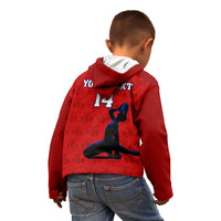 Custom Haiti Football Kid Hoodie Les Grenadieres 2023 World Cup Red Version - Wonder Print Shop