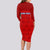 Custom Haiti Football Long Sleeve Bodycon Dress Les Grenadieres 2023 World Cup Red Version - Wonder Print Shop