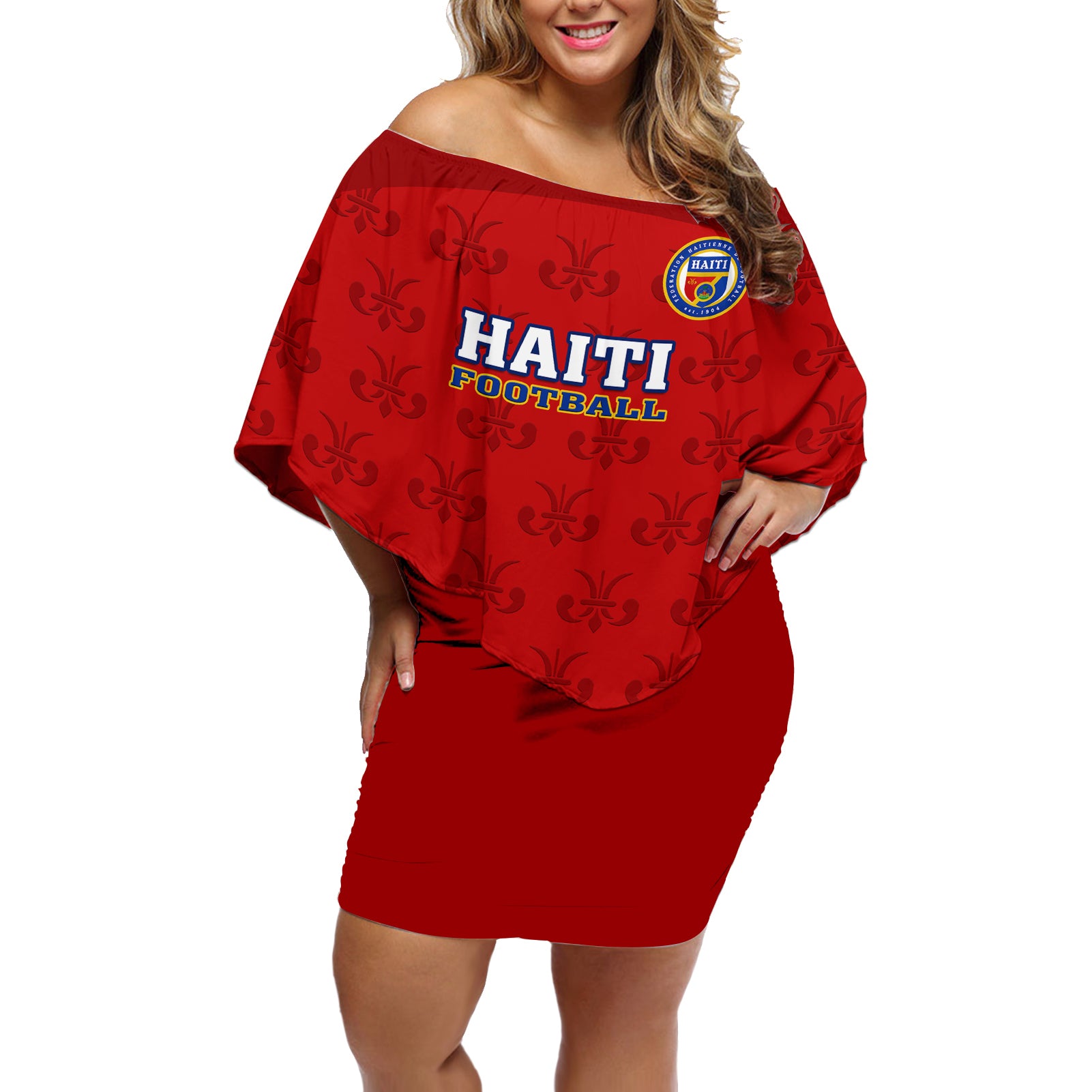 custom-haiti-football-off-shoulder-short-dress-les-grenadieres-2023-world-cup-red-version