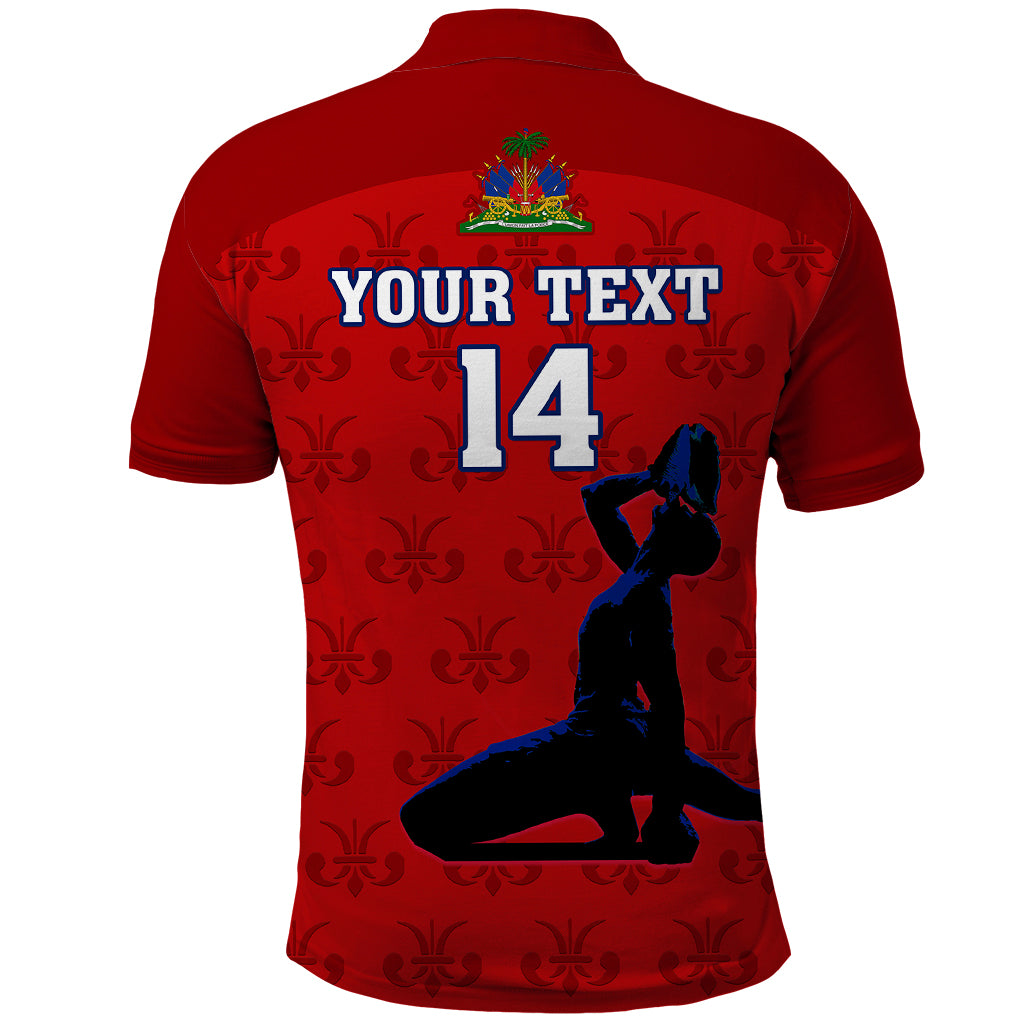 Custom Haiti Football Polo Shirt Les Grenadieres 2023 World Cup Red Version - Wonder Print Shop
