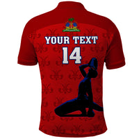 Custom Haiti Football Polo Shirt Les Grenadieres 2023 World Cup Red Version - Wonder Print Shop