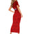Custom Haiti Football Short Sleeve Bodycon Dress Les Grenadieres 2023 World Cup Red Version - Wonder Print Shop