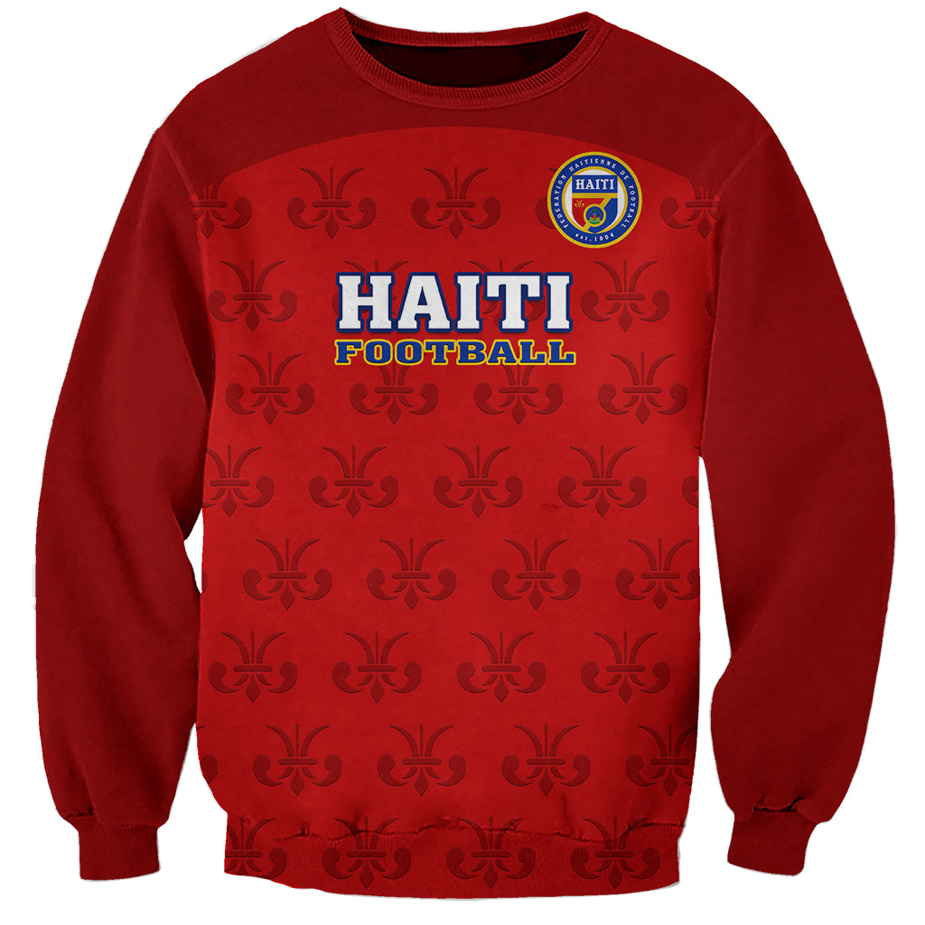 Custom Haiti Football Sweatshirt Les Grenadieres 2023 World Cup Red Version - Wonder Print Shop