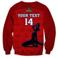 Custom Haiti Football Sweatshirt Les Grenadieres 2023 World Cup Red Version - Wonder Print Shop