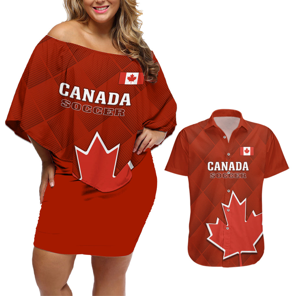 canada-soccer-couples-matching-off-shoulder-short-dress-and-hawaiian-shirt-go-canucks-maple-leaf-2023-world-cup