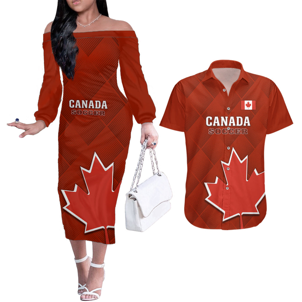 canada-soccer-couples-matching-off-the-shoulder-long-sleeve-dress-and-hawaiian-shirt-go-canucks-maple-leaf-2023-world-cup