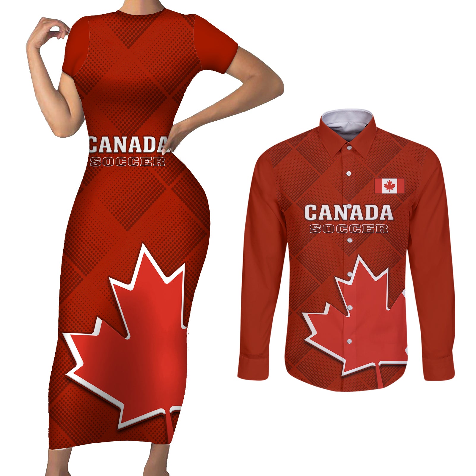 canada-soccer-couples-matching-short-sleeve-bodycon-dress-and-long-sleeve-button-shirts-go-canucks-maple-leaf-2023-world-cup