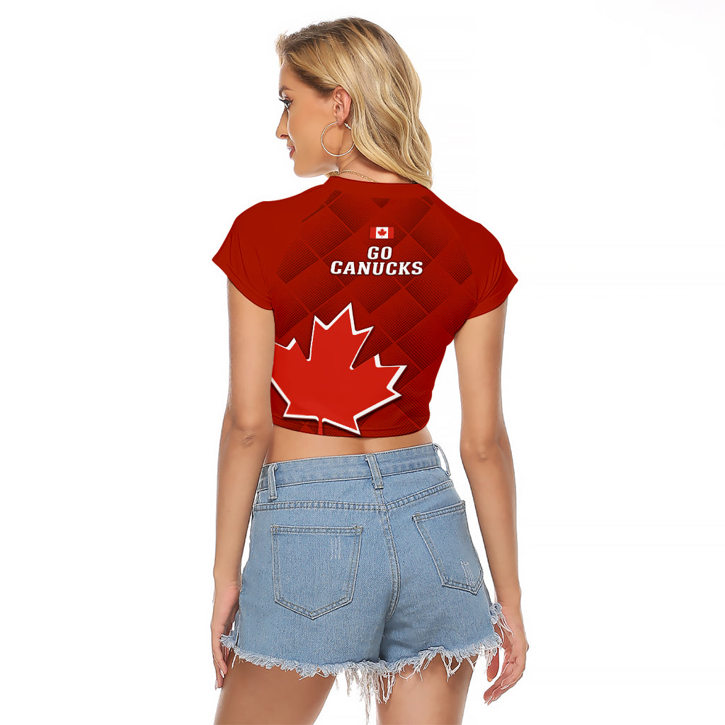 Canada Soccer Raglan Cropped T Shirt Go Canucks Maple Leaf 2023 World Cup - Wonder Print Shop