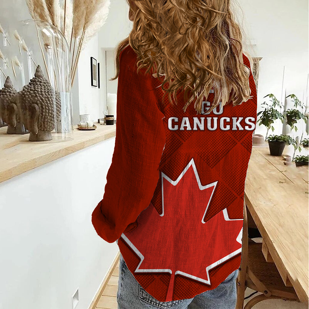 Canada Soccer Women Casual Shirt Go Canucks Maple Leaf 2023 World Cup - Wonder Print Shop