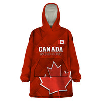 Custom Canada Soccer Wearable Blanket Hoodie Go Canucks Maple Leaf 2023 World Cup - Wonder Print Shop