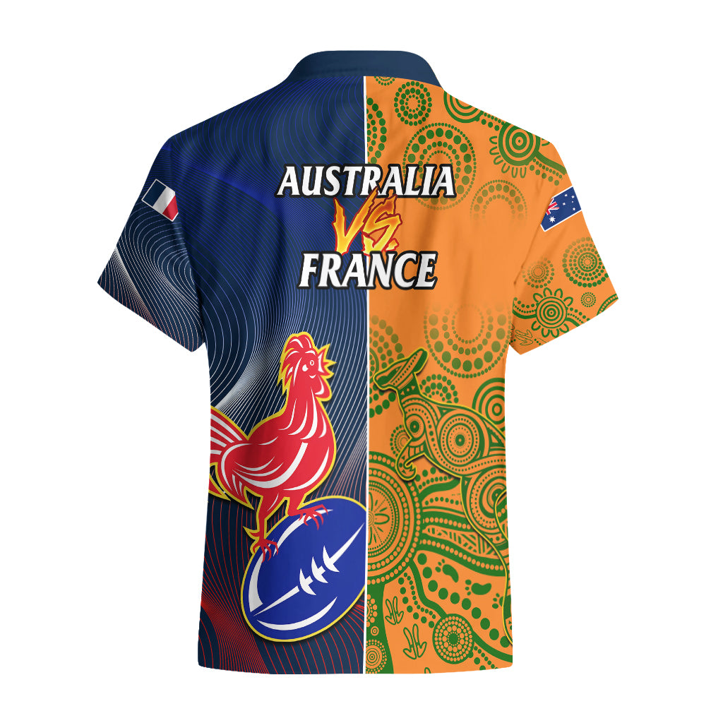 France And Australia Rugby Hawaiian Shirt 2023 World Cup Le Bleus Wallabies Together - Wonder Print Shop