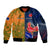 France And Australia Rugby Sleeve Zip Bomber Jacket 2023 World Cup Le Bleus Wallabies Together - Wonder Print Shop