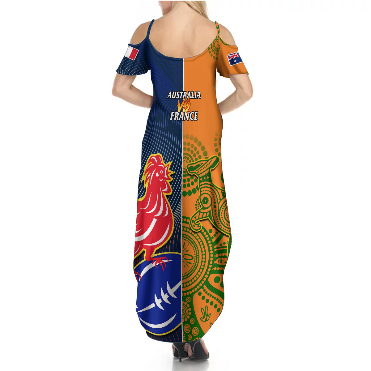 France And Australia Rugby Summer Maxi Dress 2023 World Cup Le Bleus Wallabies Together - Wonder Print Shop