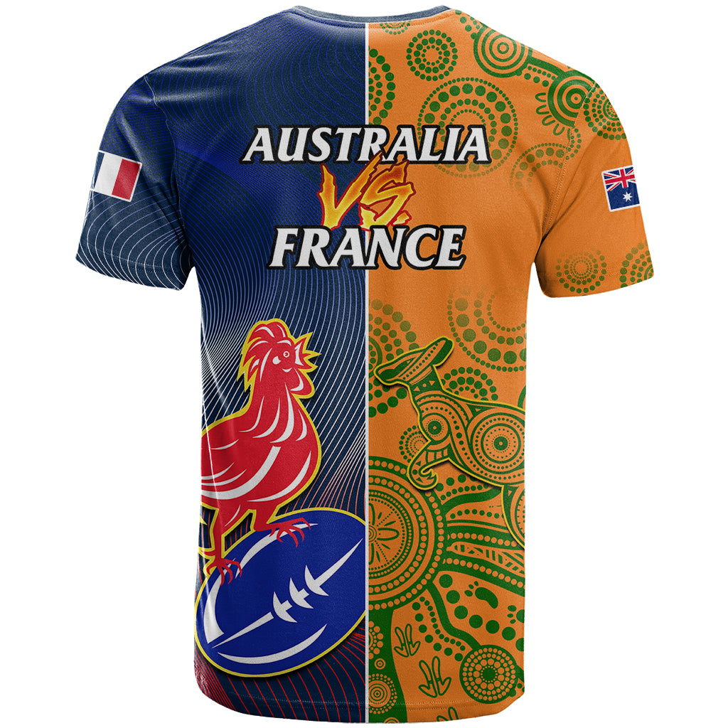 France And Australia Rugby T Shirt 2023 World Cup Le Bleus Wallabies Together - Wonder Print Shop