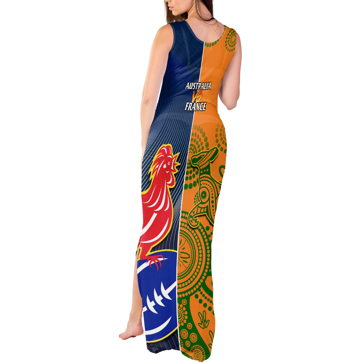 France And Australia Rugby Tank Maxi Dress 2023 World Cup Le Bleus Wallabies Together - Wonder Print Shop
