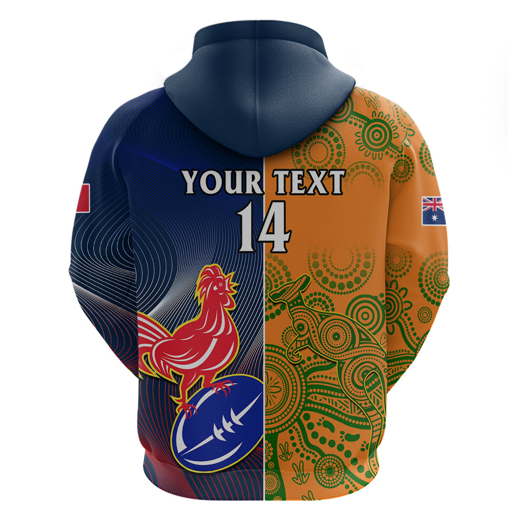 Custom France And Australia Rugby Hoodie 2023 World Cup Le Bleus Wallabies Together - Wonder Print Shop