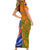 Custom France And Australia Rugby Short Sleeve Bodycon Dress 2023 World Cup Le Bleus Wallabies Together - Wonder Print Shop