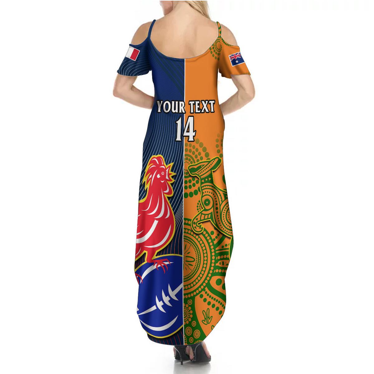 Custom France And Australia Rugby Summer Maxi Dress 2023 World Cup Le Bleus Wallabies Together - Wonder Print Shop