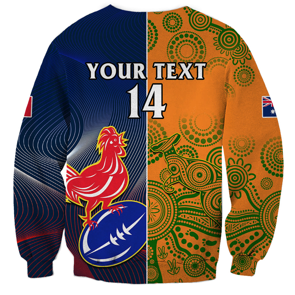 Custom France And Australia Rugby Sweatshirt 2023 World Cup Le Bleus Wallabies Together - Wonder Print Shop