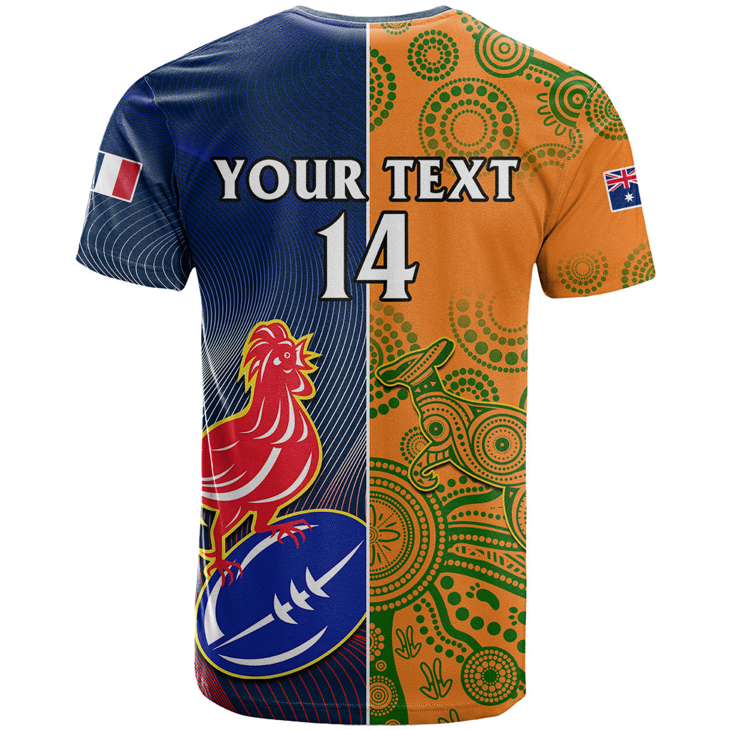 Custom France And Australia Rugby T Shirt 2023 World Cup Le Bleus Wallabies Together - Wonder Print Shop