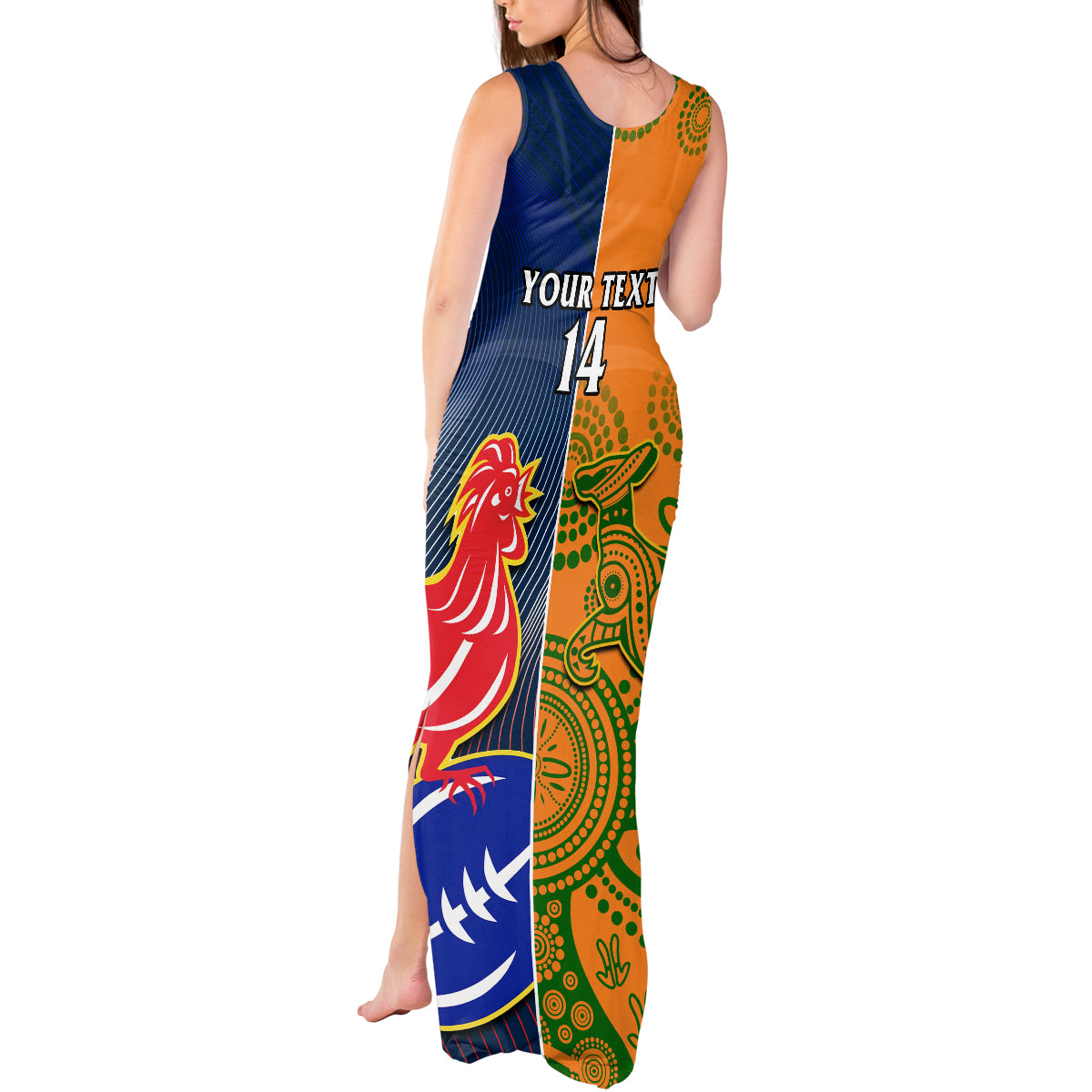 Custom France And Australia Rugby Tank Maxi Dress 2023 World Cup Le Bleus Wallabies Together - Wonder Print Shop