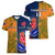 Custom France And Australia Rugby Women V Neck T Shirt 2023 World Cup Le Bleus Wallabies Together - Wonder Print Shop