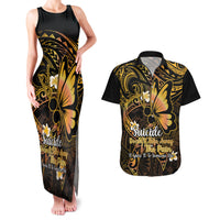 Polynesia Suicide Prevention Awareness Couples Matching Tank Maxi Dress and Hawaiian Shirt Your Life Is Worth Living For Polynesian Purple Pattern - Wonder Print Shop
