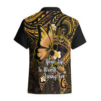 Polynesia Suicide Prevention Awareness Hawaiian Shirt Your Life Is Worth Living For Polynesian Purple Pattern - Wonder Print Shop