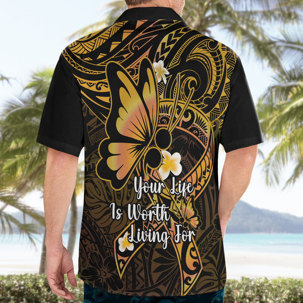 Polynesia Suicide Prevention Awareness Hawaiian Shirt Your Life Is Worth Living For Polynesian Purple Pattern - Wonder Print Shop