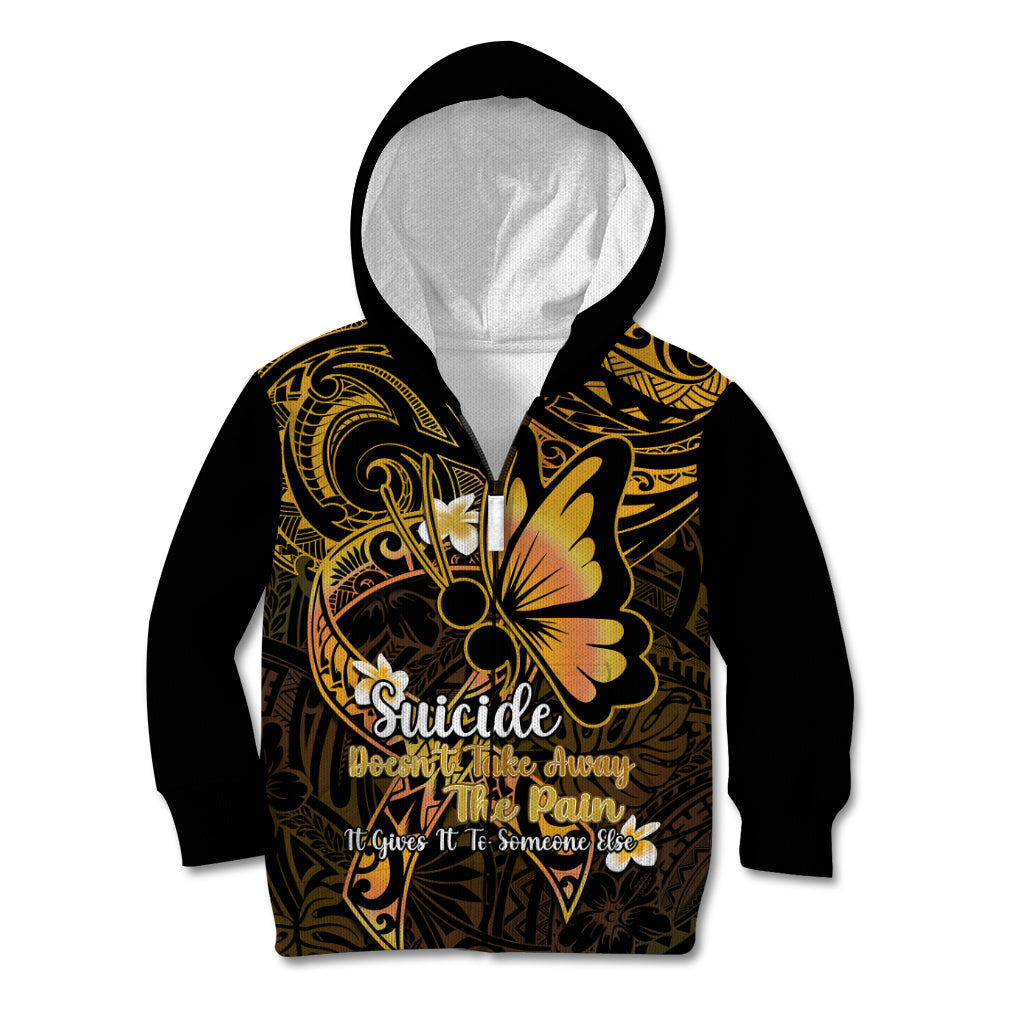 Polynesia Suicide Prevention Awareness Kid Hoodie Your Life Is Worth Living For Polynesian Purple Pattern - Wonder Print Shop