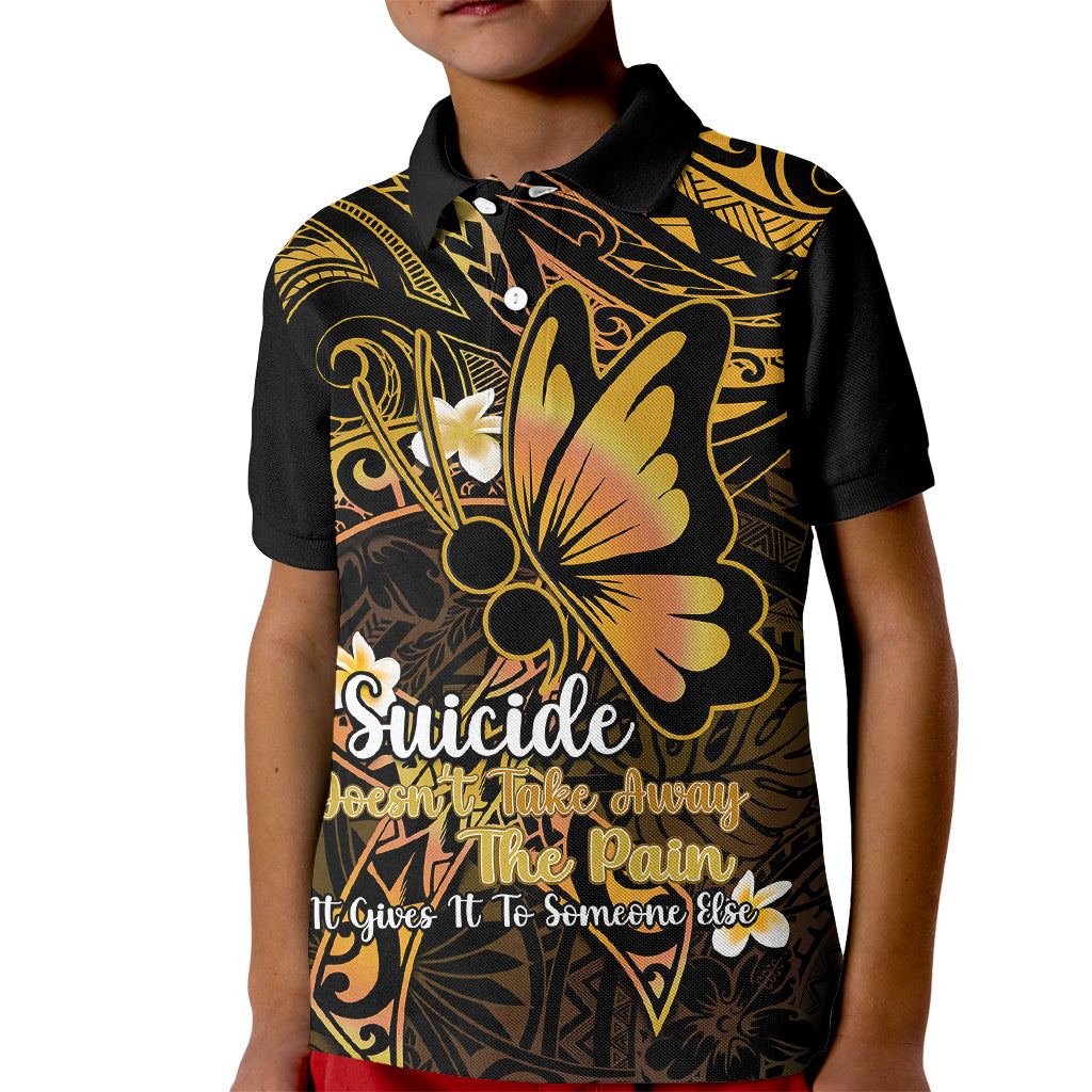 Polynesia Suicide Prevention Awareness Kid Polo Shirt Your Life Is Worth Living For Polynesian Purple Pattern - Wonder Print Shop