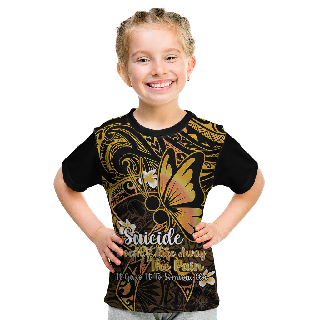 Polynesia Suicide Prevention Awareness Kid T Shirt Your Life Is Worth Living For Polynesian Purple Pattern - Wonder Print Shop