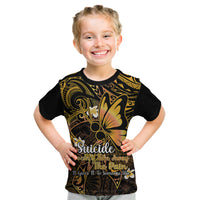 Polynesia Suicide Prevention Awareness Kid T Shirt Your Life Is Worth Living For Polynesian Purple Pattern - Wonder Print Shop