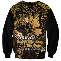Polynesia Suicide Prevention Awareness Sweatshirt Your Life Is Worth Living For Polynesian Purple Pattern - Wonder Print Shop