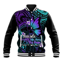 Polynesia Suicide Prevention Awareness Baseball Jacket Your Life Is Worth Living For Polynesian Blue Pattern - Wonder Print Shop