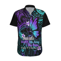 Polynesia Suicide Prevention Awareness Hawaiian Shirt Your Life Is Worth Living For Polynesian Blue Pattern - Wonder Print Shop