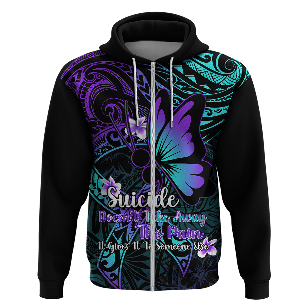 Polynesia Suicide Prevention Awareness Hoodie Your Life Is Worth Living For Polynesian Blue Pattern - Wonder Print Shop