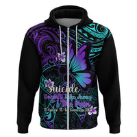 Polynesia Suicide Prevention Awareness Hoodie Your Life Is Worth Living For Polynesian Blue Pattern - Wonder Print Shop