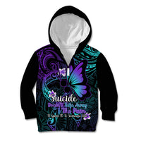 Polynesia Suicide Prevention Awareness Kid Hoodie Your Life Is Worth Living For Polynesian Blue Pattern - Wonder Print Shop