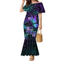 Polynesia Suicide Prevention Awareness Mermaid Dress Your Life Is Worth Living For Polynesian Blue Pattern - Wonder Print Shop