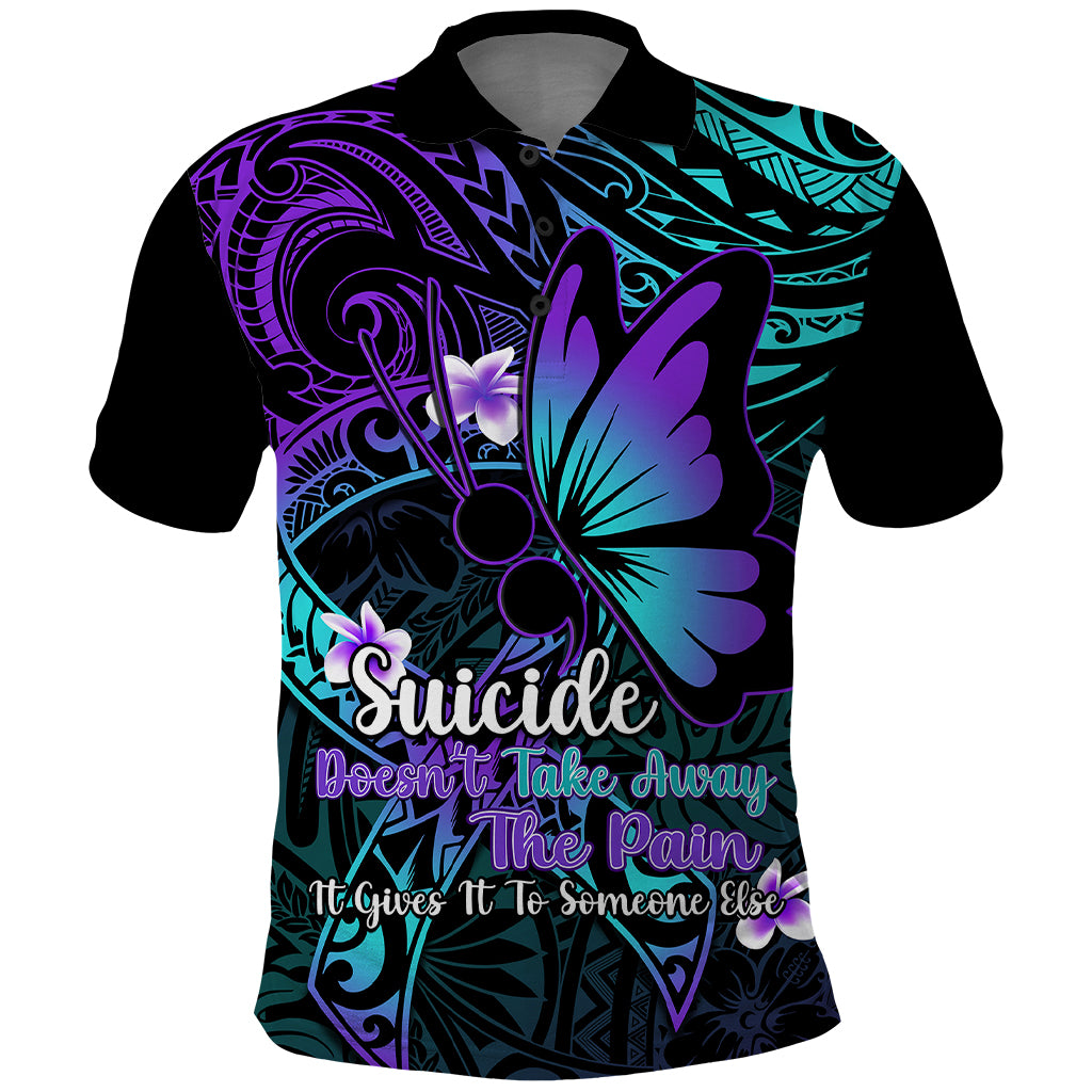 Polynesia Suicide Prevention Awareness Polo Shirt Your Life Is Worth Living For Polynesian Blue Pattern - Wonder Print Shop