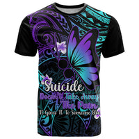 Polynesia Suicide Prevention Awareness T Shirt Your Life Is Worth Living For Polynesian Blue Pattern - Wonder Print Shop